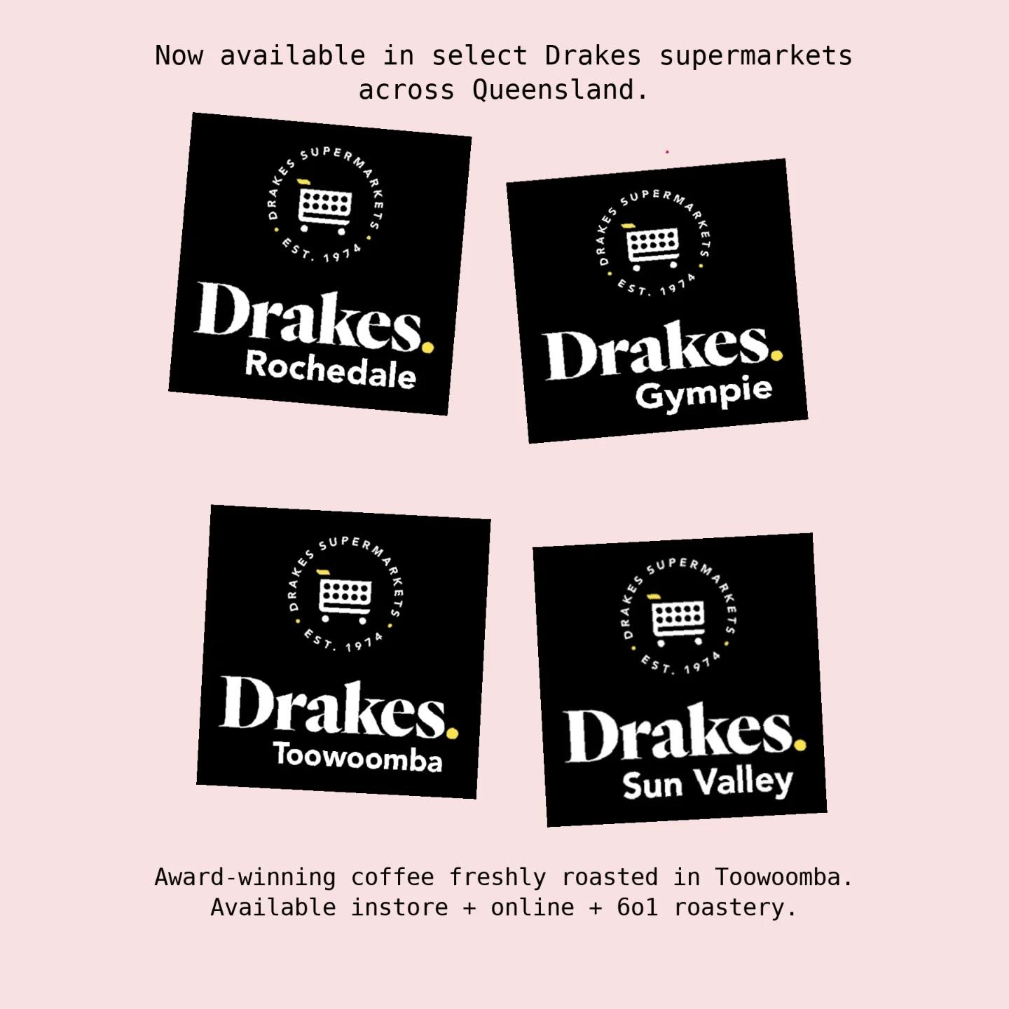 We're very excited to continue our partnership with Drakes Supermarkets bringing our award winning beans to more coffee lovers across Queensland. ☕🌿. Available in select Drakes stores, online, and at the roastery.&nbsp; @drakessupermarkets

#SixOfOn