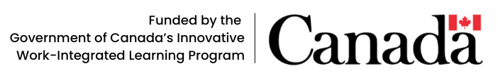 Graphic with "Funded by the Government of Canada's 'Innovative Work-Integrated Learning Program" on the left with "Canada" wordmark on the right.