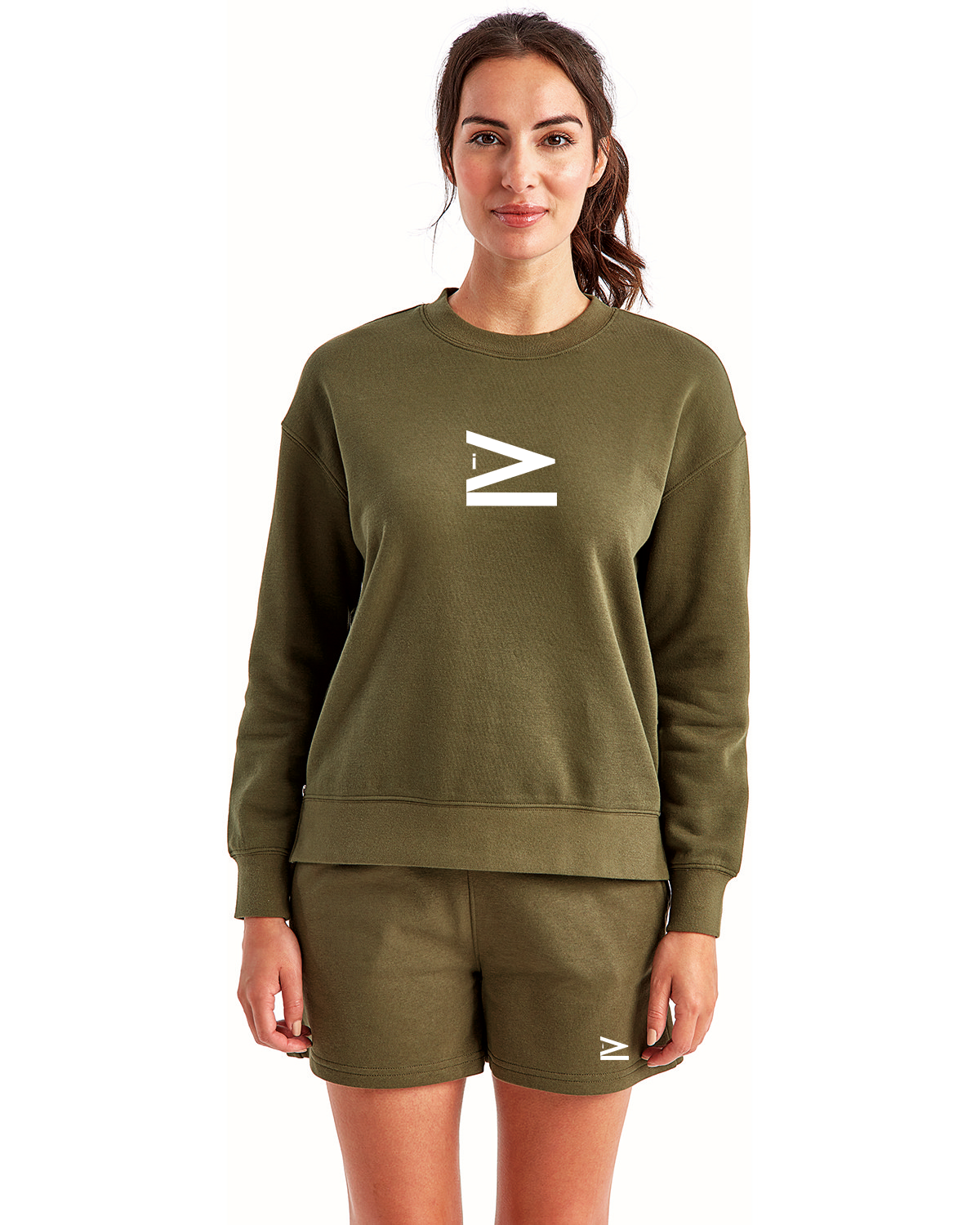 TD Crew Neck - Ladies - Olive - Signature Logo 2.png