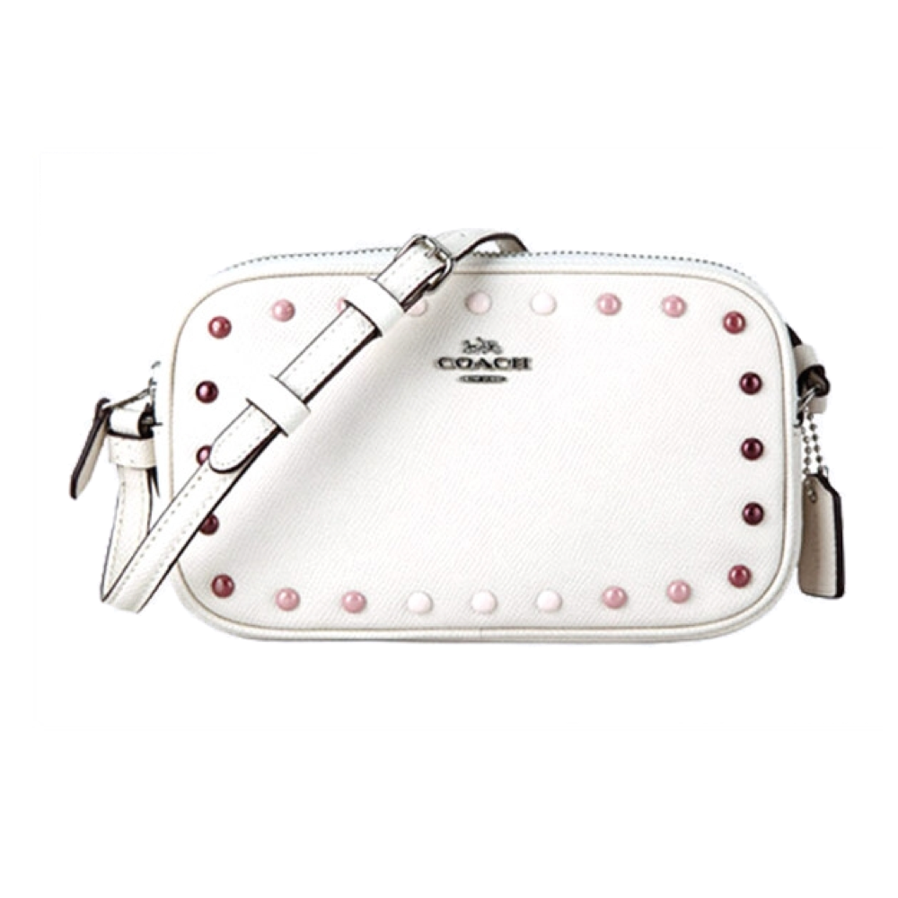 COACH 34315 CROSSBODY POUCH WITH RAINBOW RIVETS Chalk COACH USA SHOP