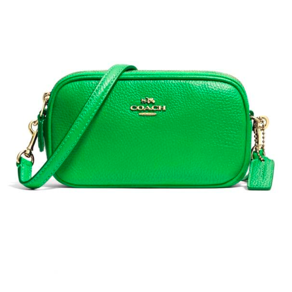 COACH 53034 CROSSBODY POUCH IN PEBBLE LEATHER Green — COACH USA SHOP