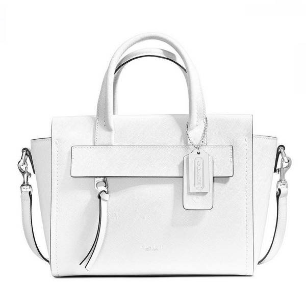 Cartable mini sierra leather tote Coach White in Leather - 32060497