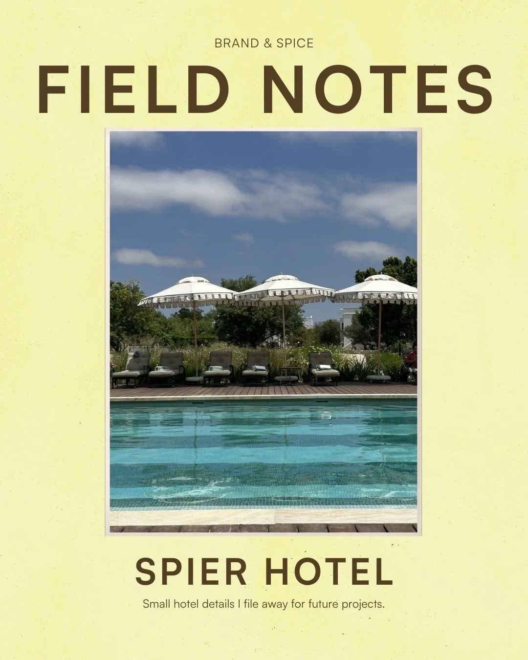 🌞 Spending time at the hotel pool must be the most anticipated part of anyone&rsquo;s stay.

What I noticed at @spierwinefarm is how thoughtful the location of the pool is. No matter where your lounger is you&rsquo;re looking at nature be it a lawn,