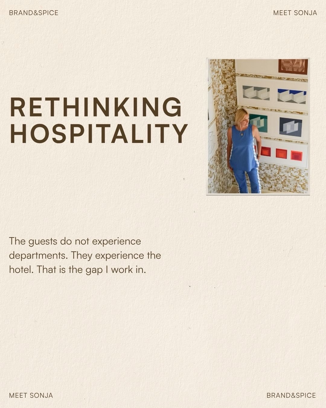 🏨 When you check-in at the hotel you see it as a whole experience. You don&rsquo;t think about reception, housekeeping, service and sales. And yet many hotels see themselves as departments.

Yes you need structure and different skill set to run the 