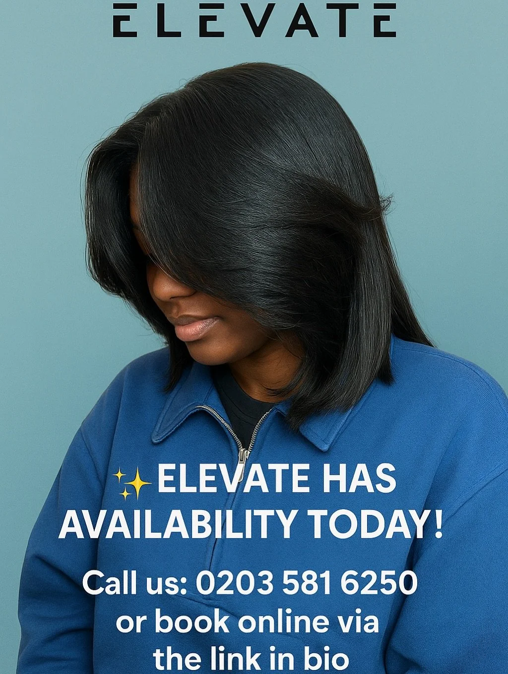 ✨ We have availability TODAY at Elevate Salon! ✨

Ready for a fresh look? Don&rsquo;t wait appointments are limited, so book now  give us a call on 020235816250 🔥

📍Brixton, London
#ElevateSalon #BrixtonSalon #LondonHairSalon #AfroHairSalon #Natura