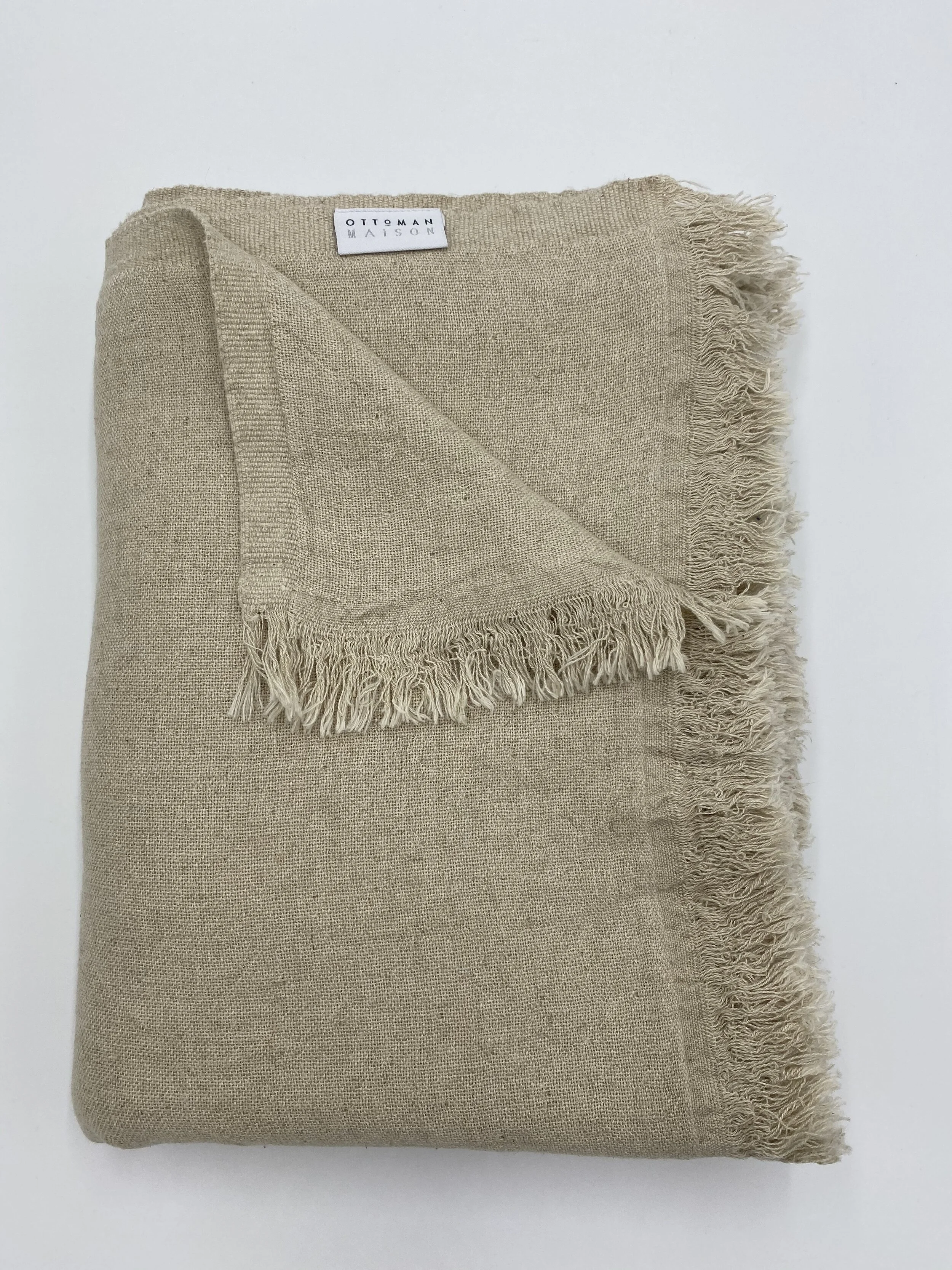 Cream luxury linen blanket