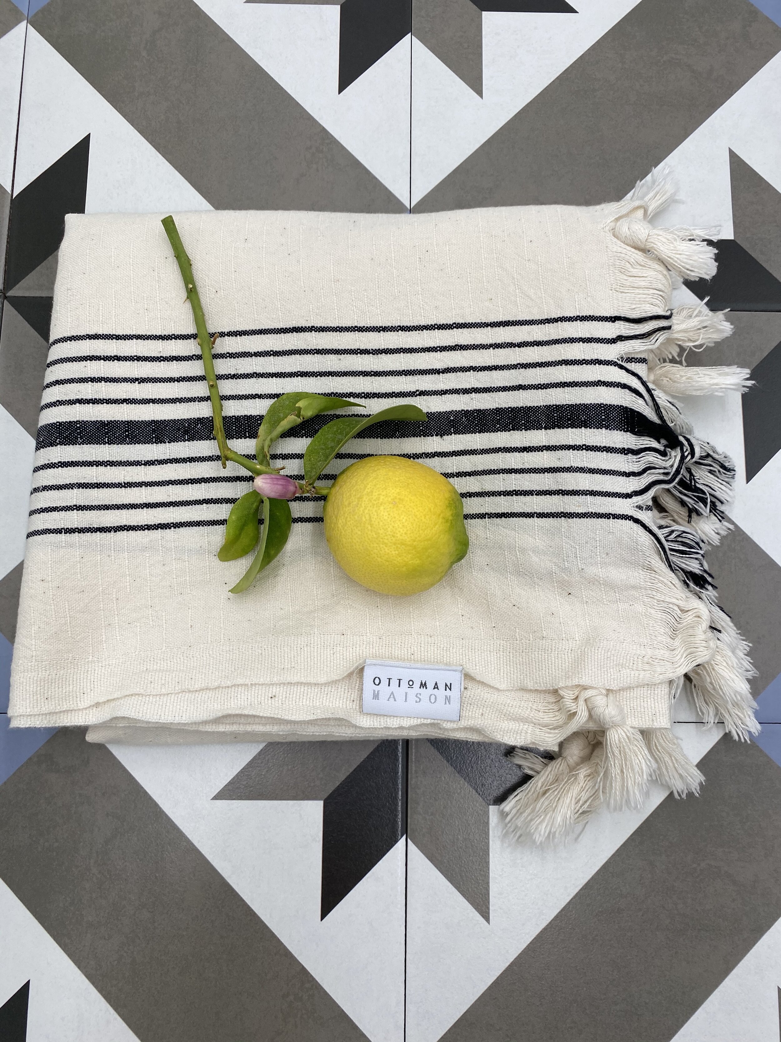 Elegant striped beach towel