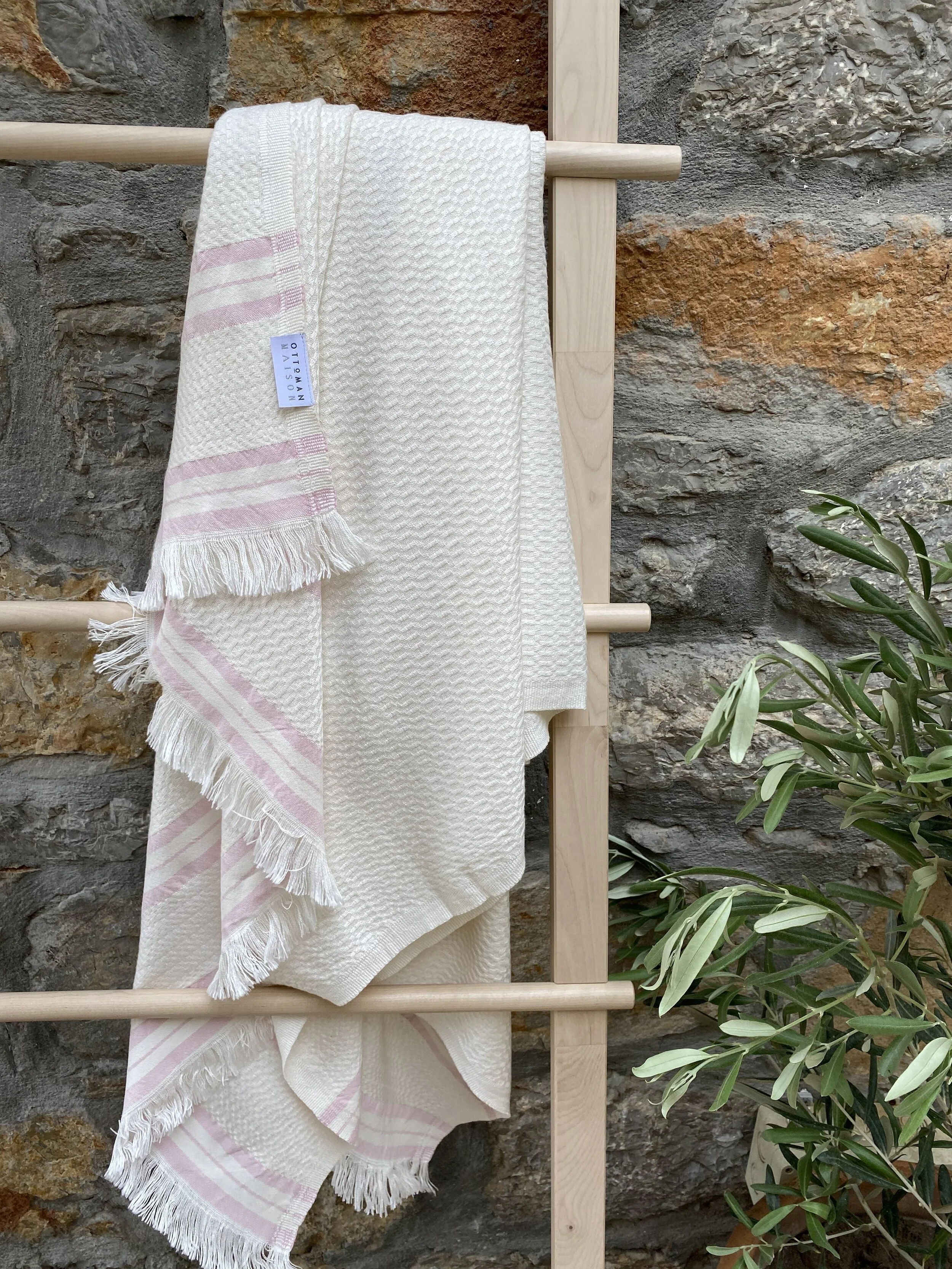 Pink Luxury Striped Towel