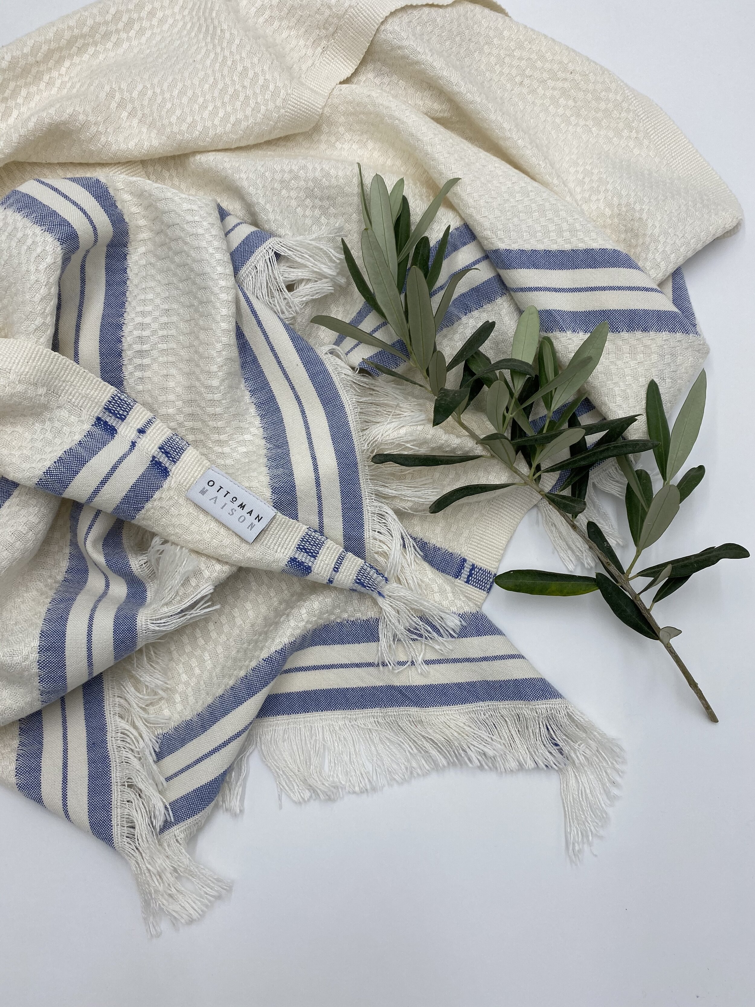 Blue Luxury Striped Towel