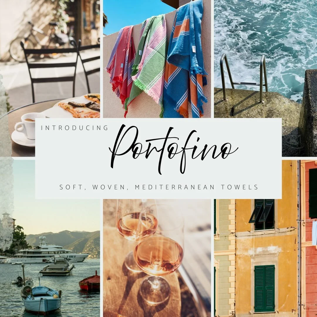 Inspired by the colourful charm of the Italian Riviera, our Portofino collection celebrates the joyful spirit of summer. 

Featuring bold coastal stripes, vibrant colour palettes and crisp white detailing, these luxury Turkish towels bring effortless