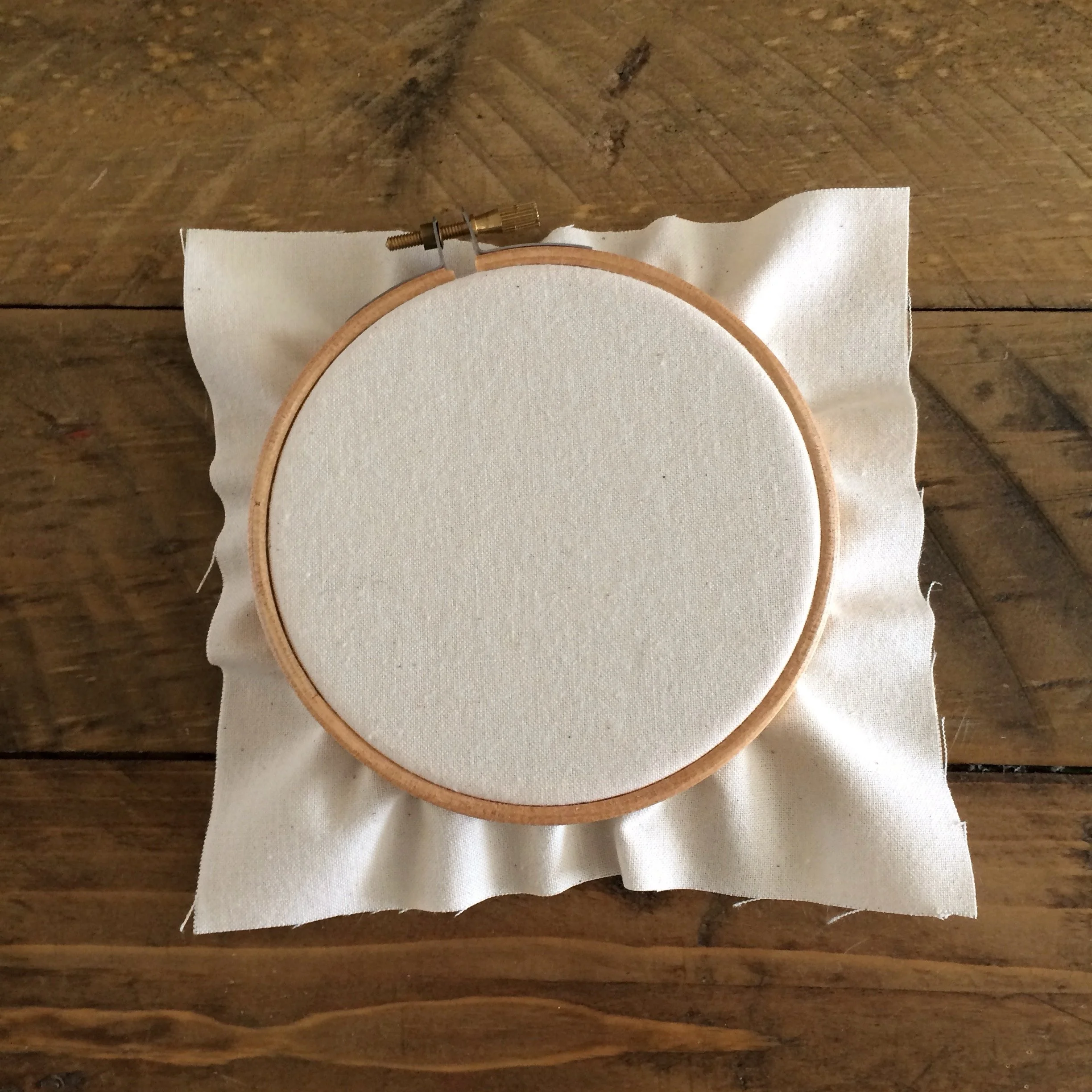 Hoop-Framed Stitching Display