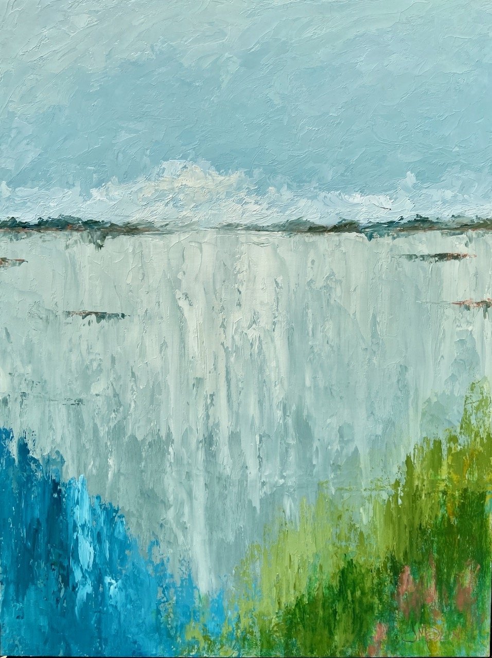 Abstract Horizon 30 X 40, Oil on Wood Panel