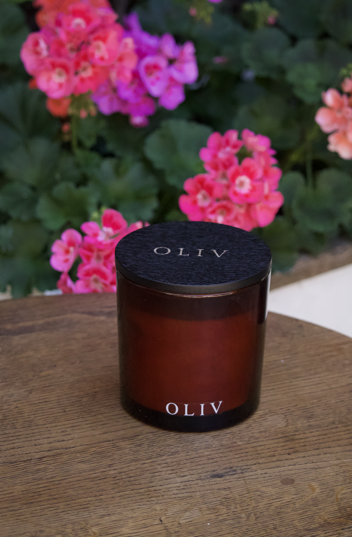 oliv candle rose geranium candle triple wick jar.png