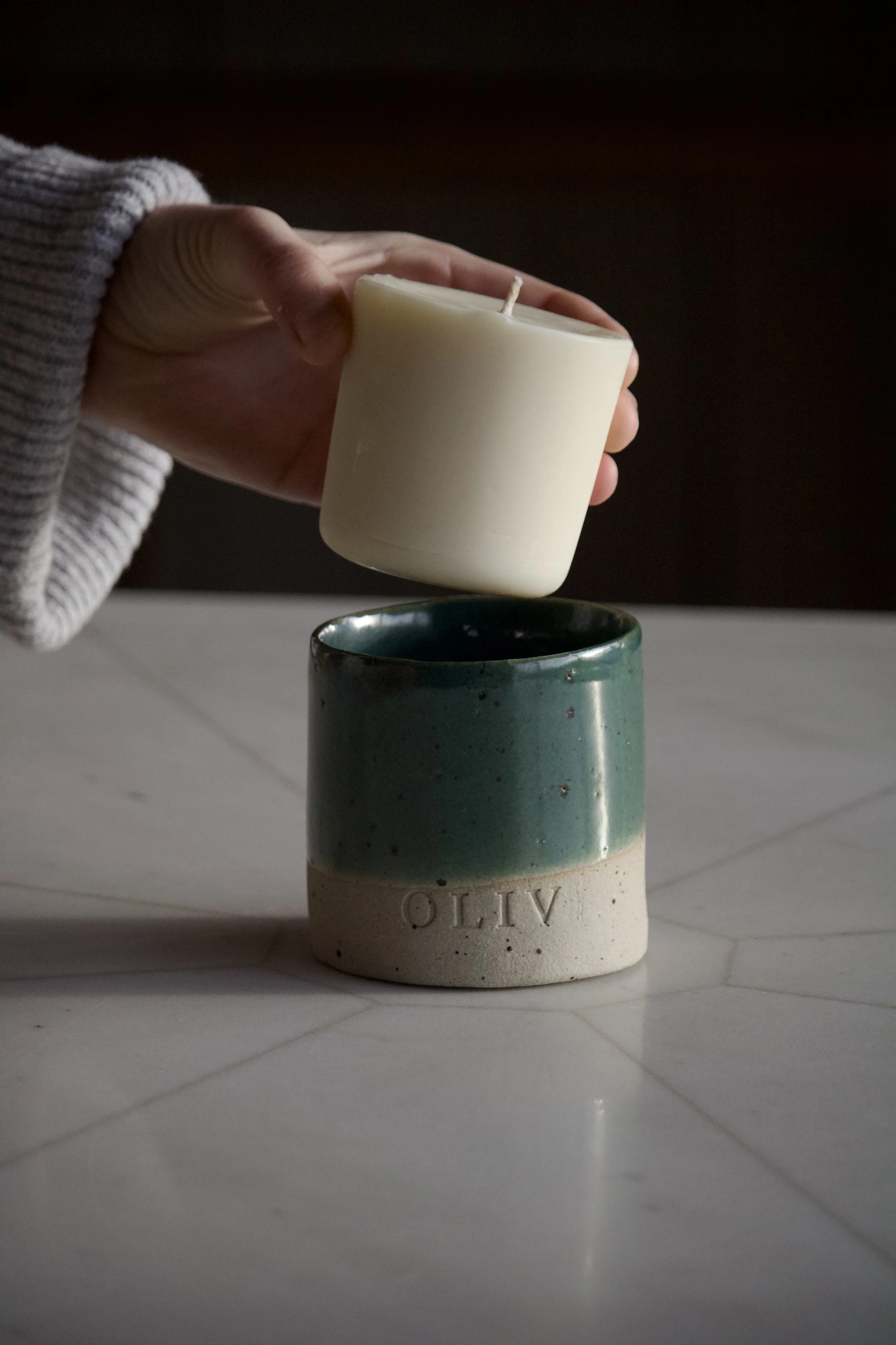 Luxury candle refill inside ceramic candle jar.jpg
