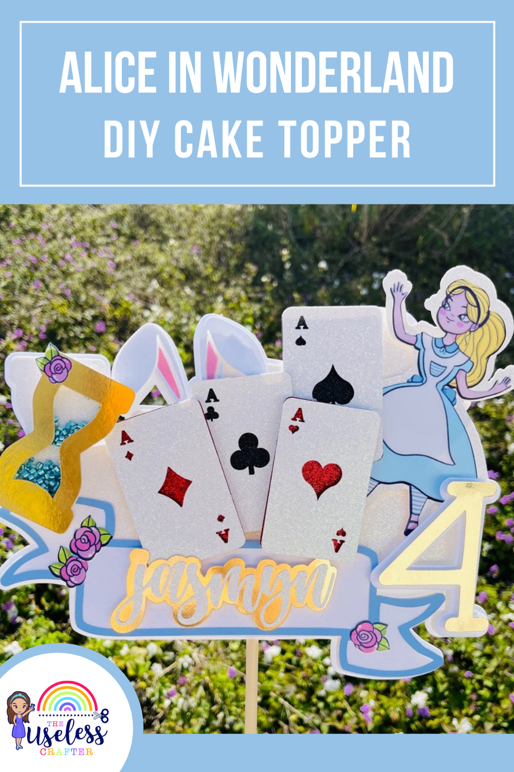 Alice in Wonderland Cake Topper Template Printable DIY