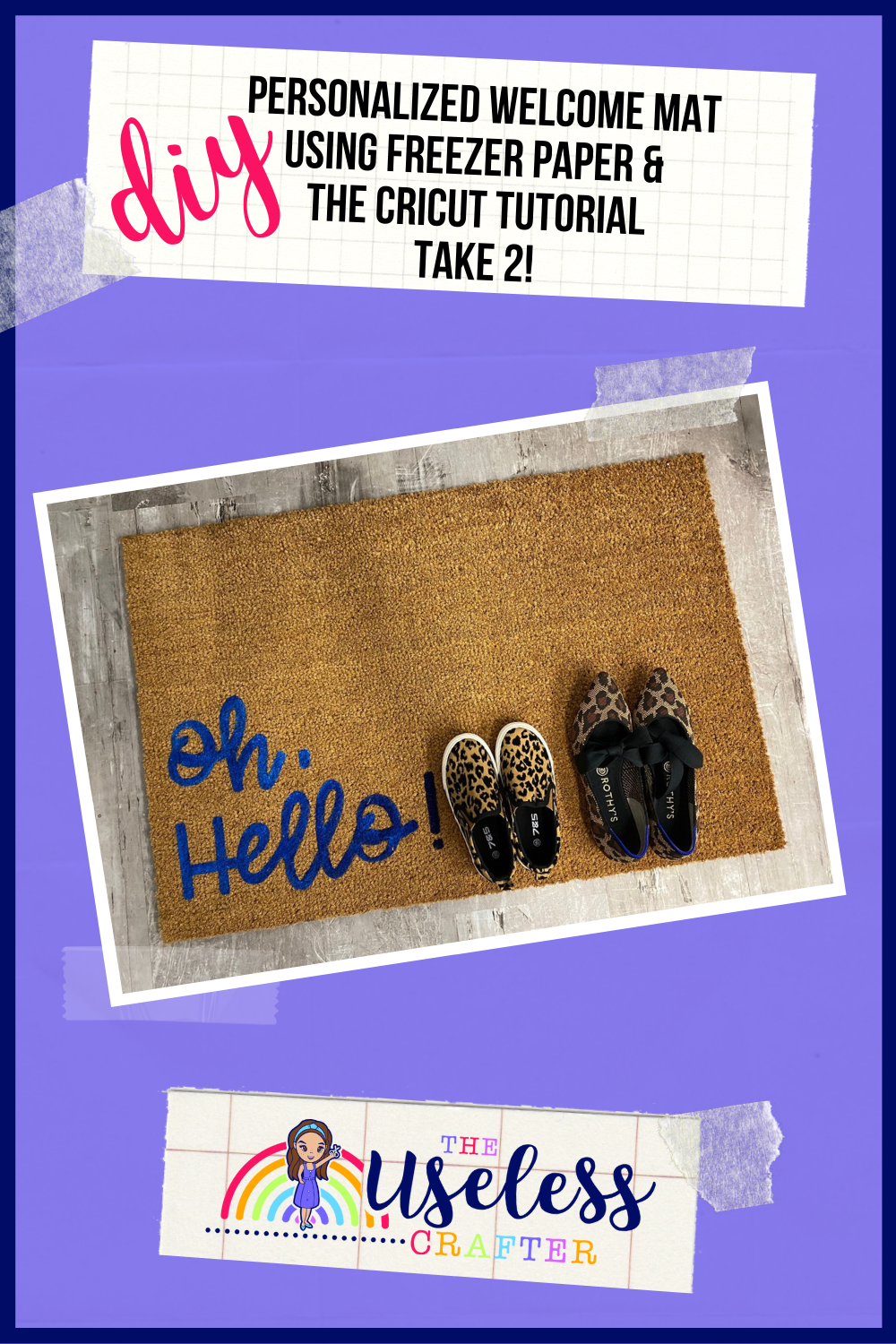Notebook Paper Welcome Mat DIY PERSONALIZED WELCOME MAT — The Useless Crafter