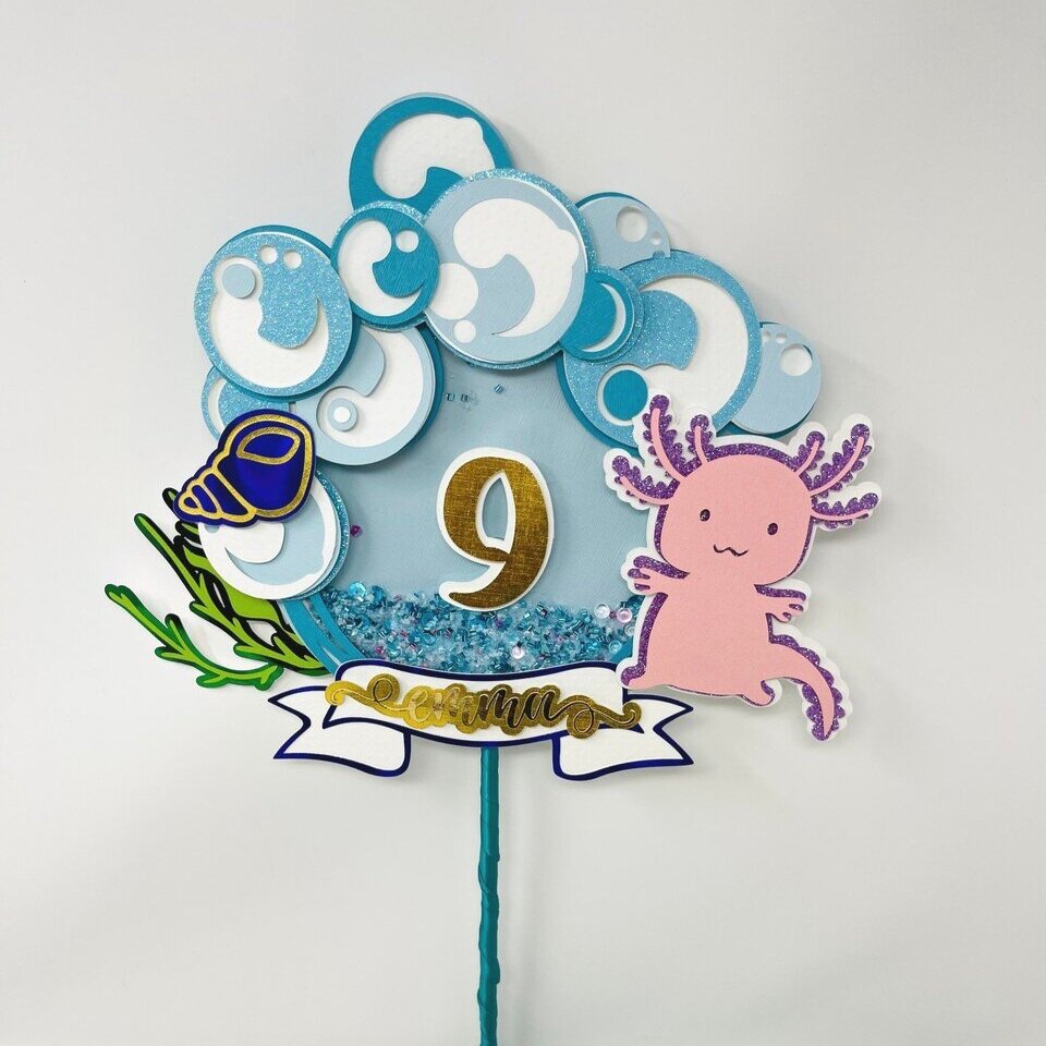 Birthday Cake Topper, Axolotl Mother's Love Fichier de Découpe SVG par  Creative Fabrica Crafts · Creative Fabrica
