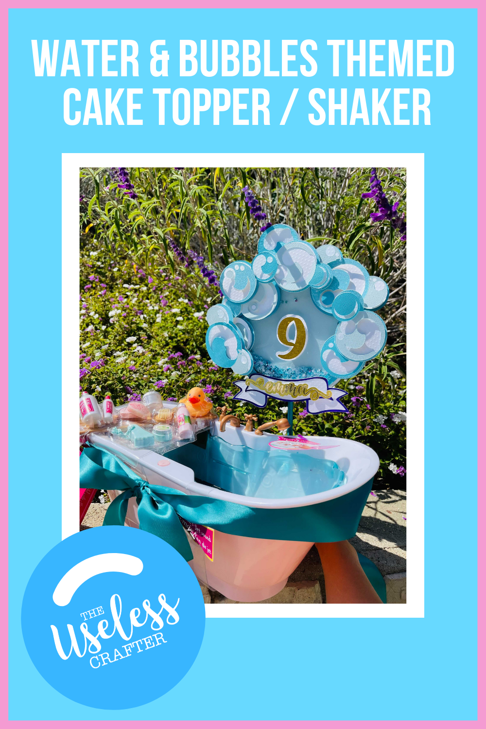 Water and Bubbles Themed Cake Topper and Shaker — The Useless Crafter