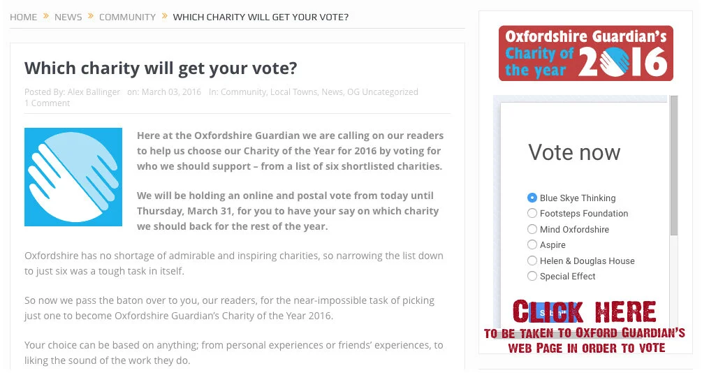 Oxford Guardian's - Charity of the Year
