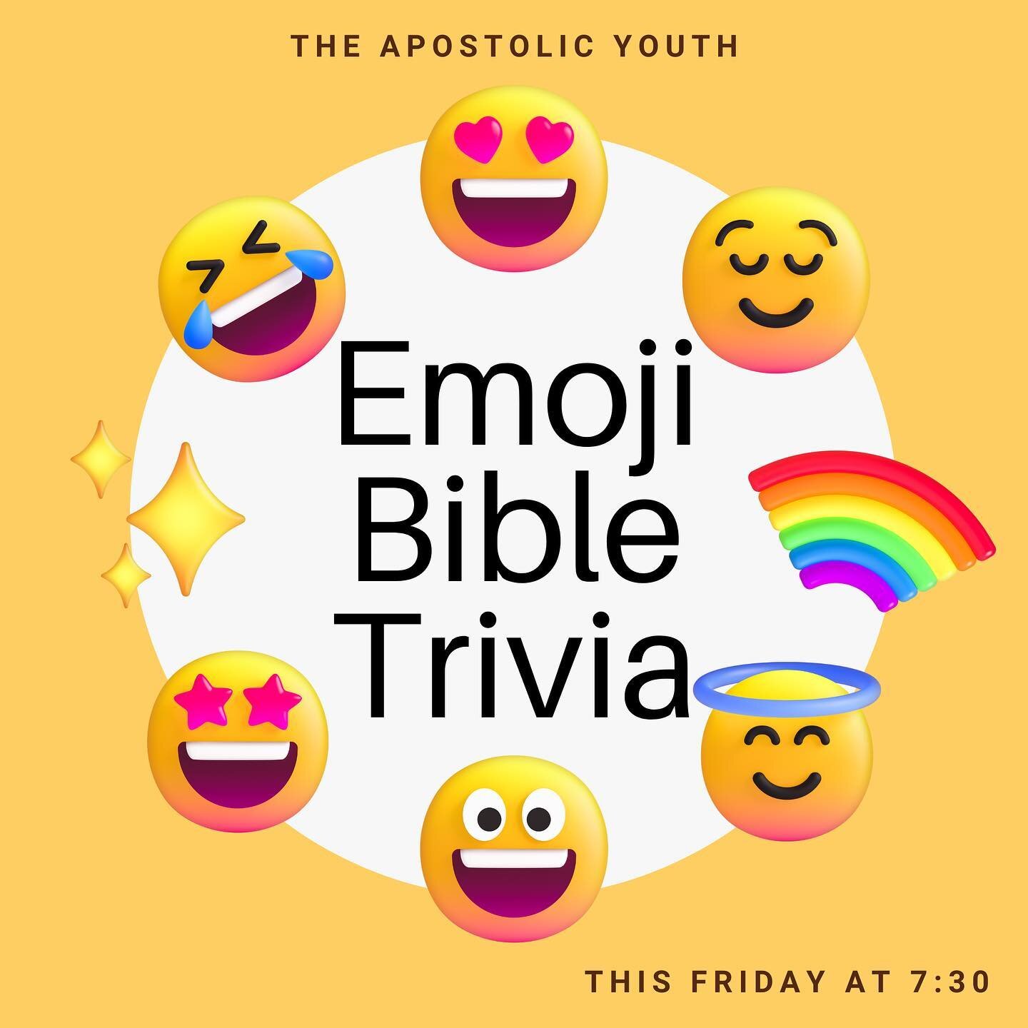 Join us tonight at 7:30 for Bible Trivia!!!!