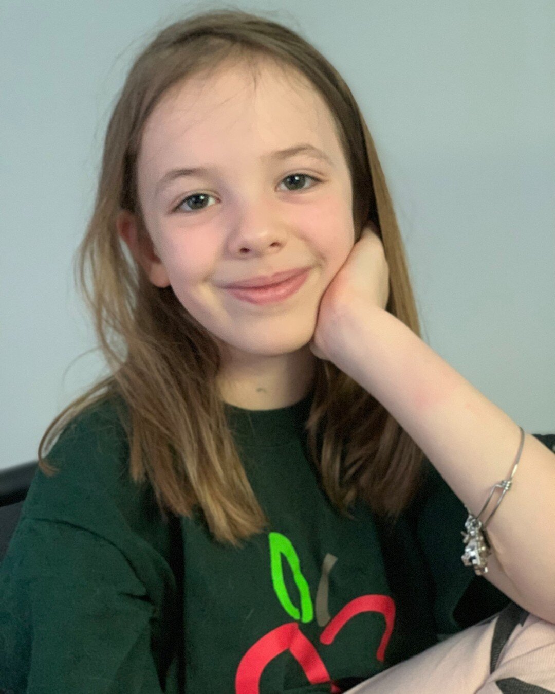 My sweet granddaughter wearing her new Evercrisp shirt while spending time in the budwood orchard with me this weekend.