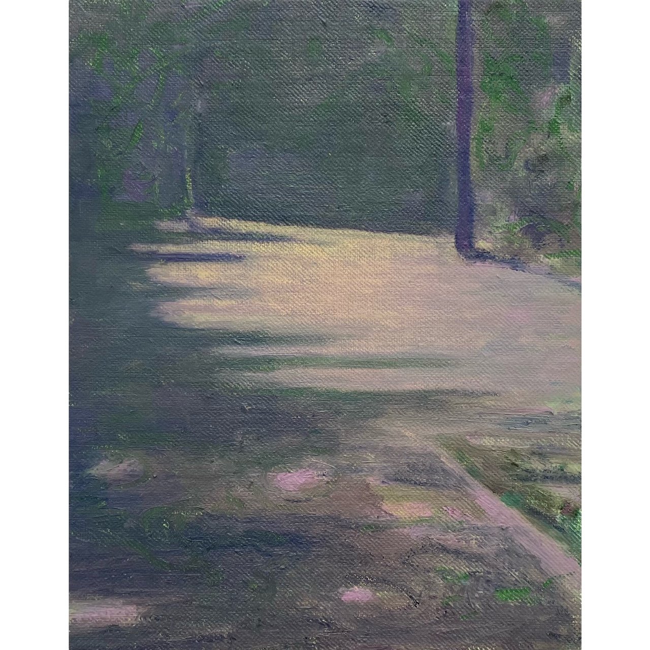 'Darkening Path' oil on linen, 25 x 20cm, 2025
