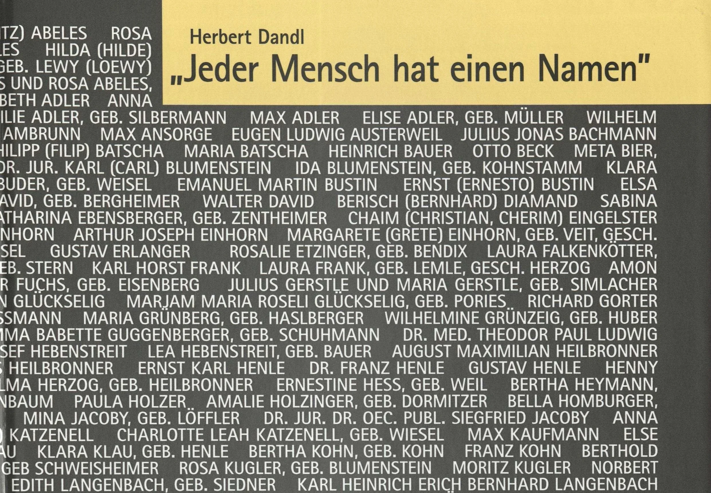 „Jeder Mensch hat einen Namen” 