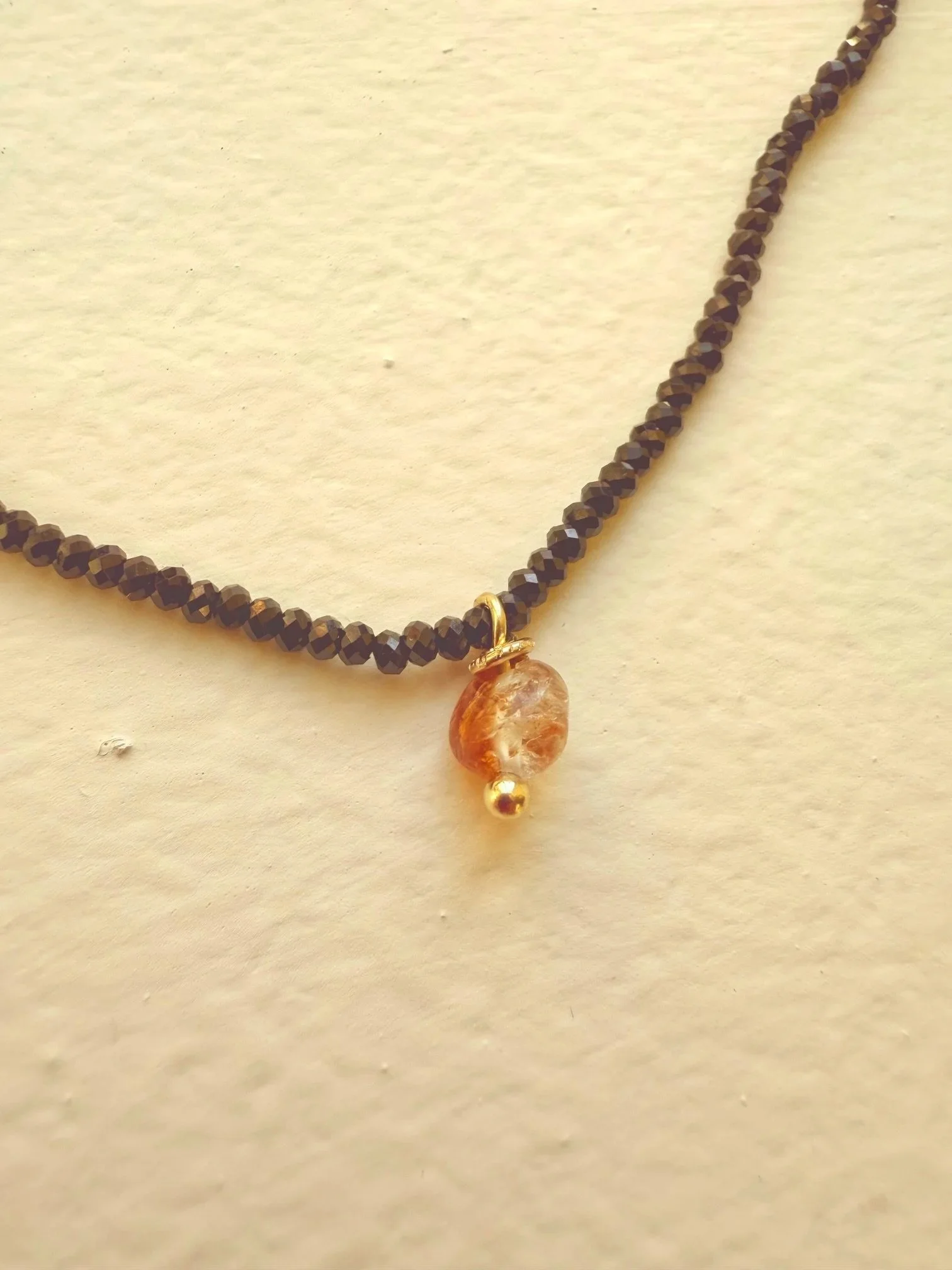 Black Spinel & Citrine Necklace