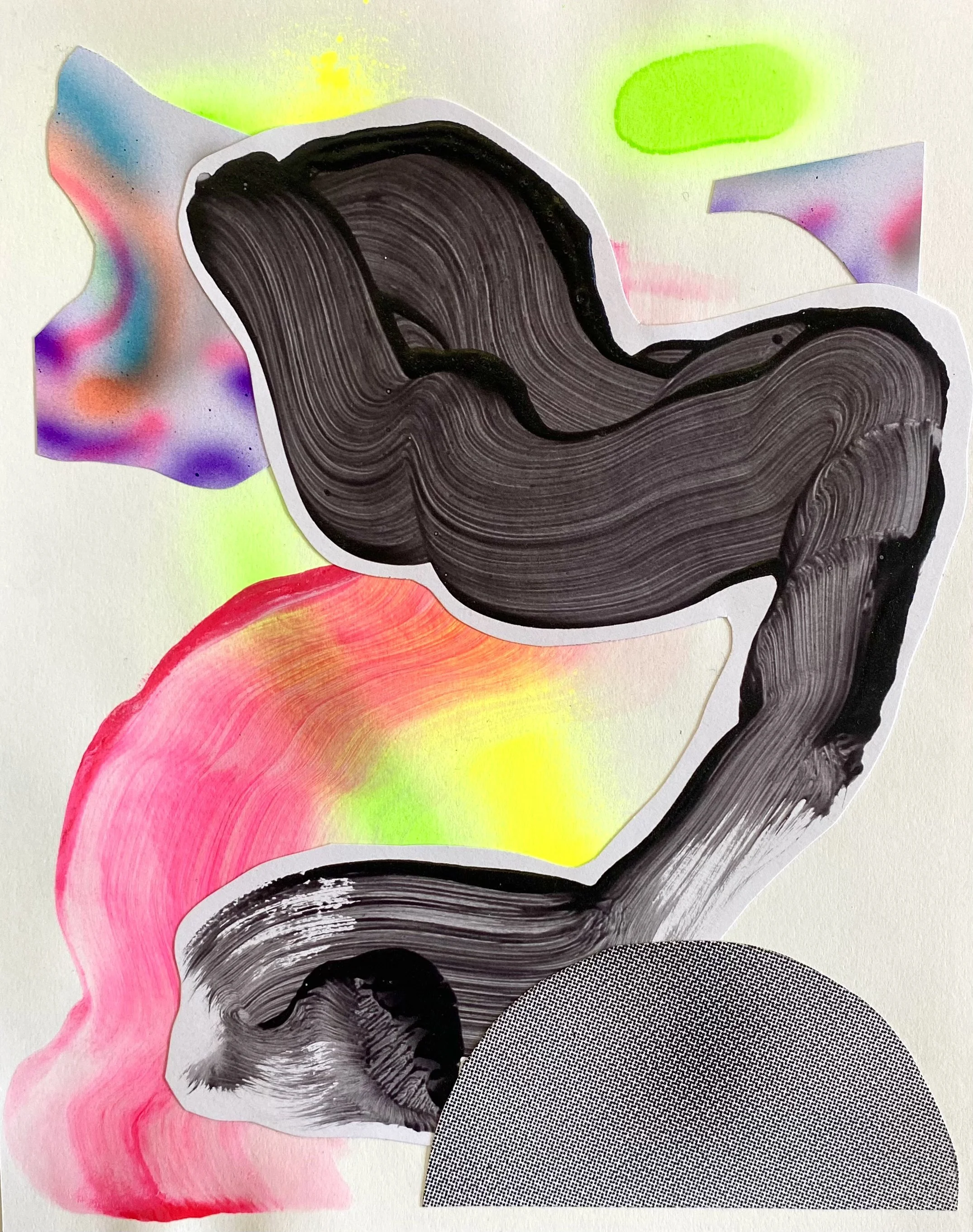 Il était une fois ou il n'était pas, n°39, collage, techniques mixtes, 24 x 30 cm, 2026