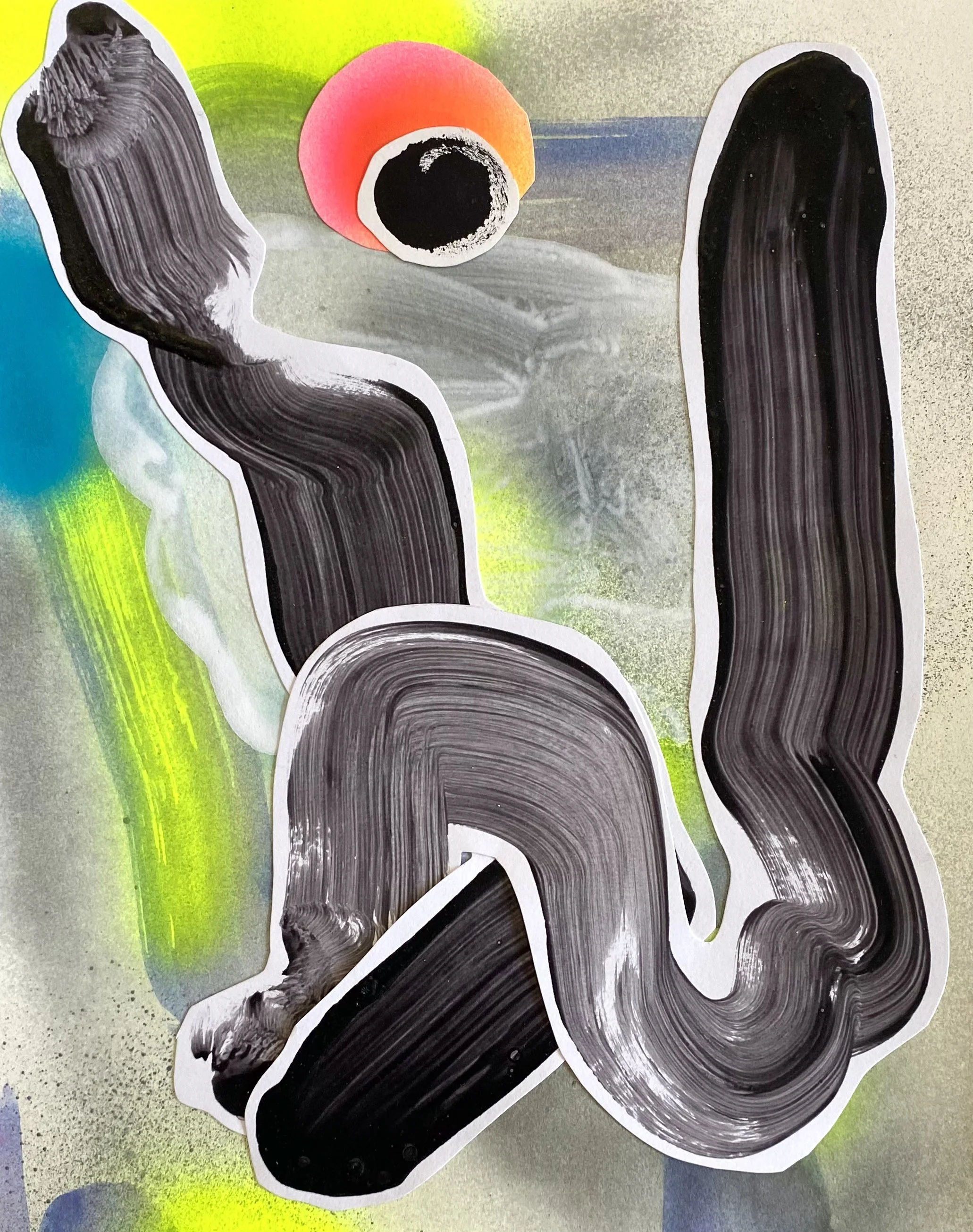Il était une fois ou il n'était pas, n°43, collage, techniques mixtes, 24 x 30 cm, 2026