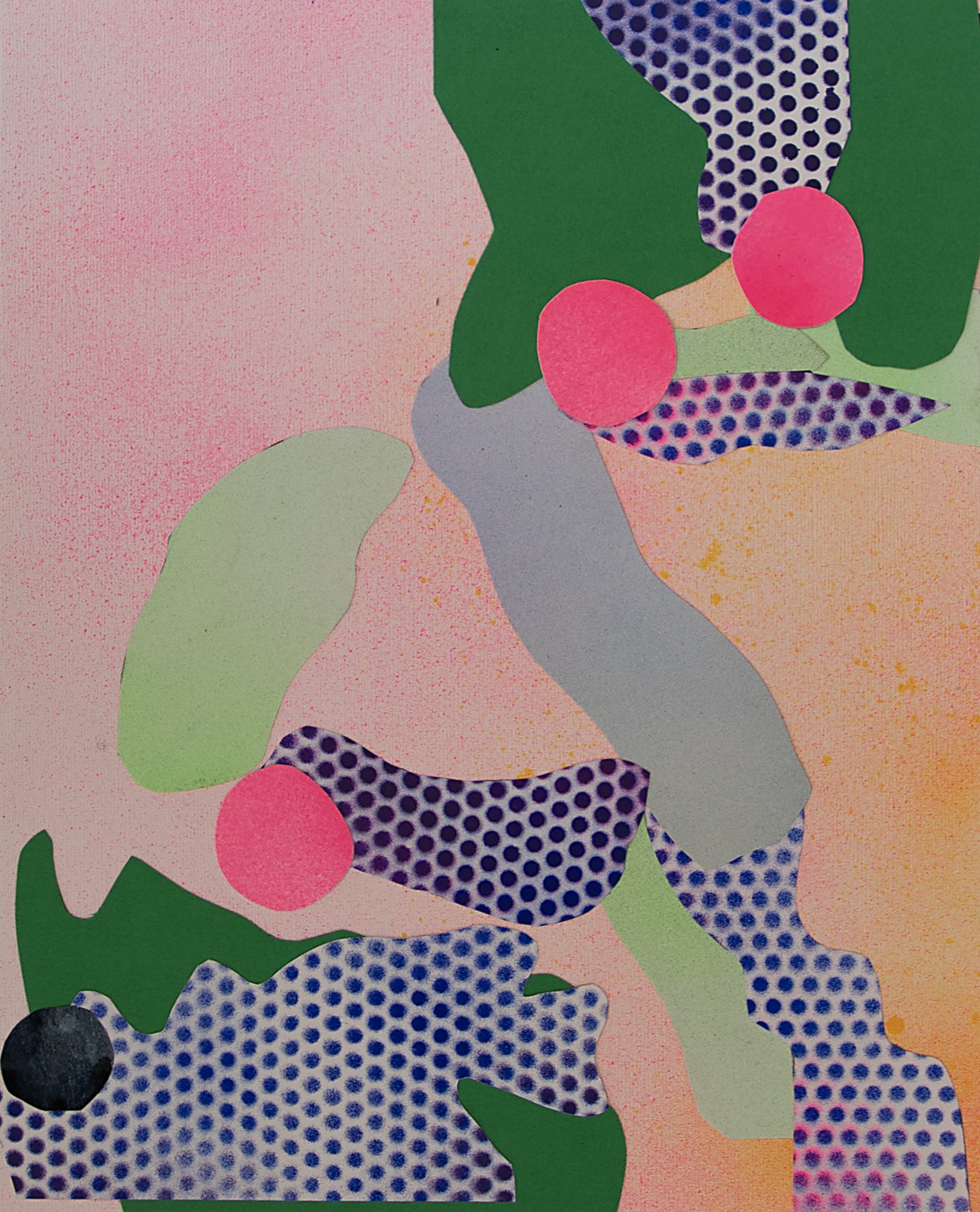 Il était une fois ou il n'était pas, n°3, collage, techniques mixtes, 24 x 30 cm, 2025
