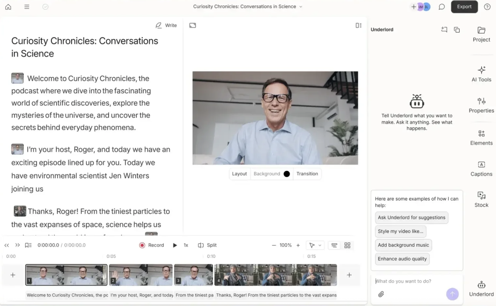 Descript video editor
