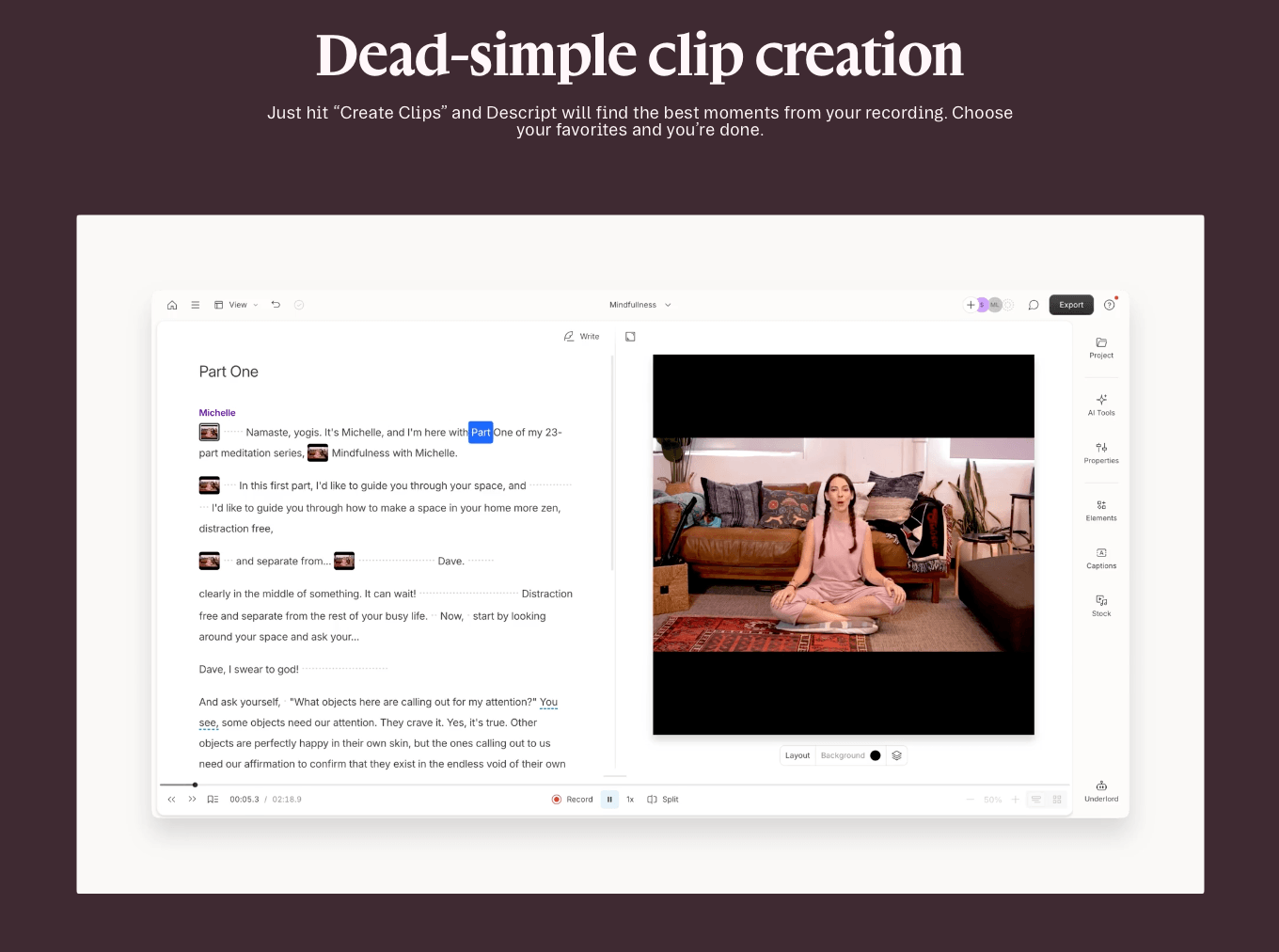 Descript Clip Creation