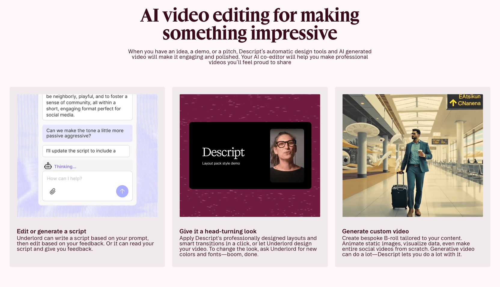 Descript video editing