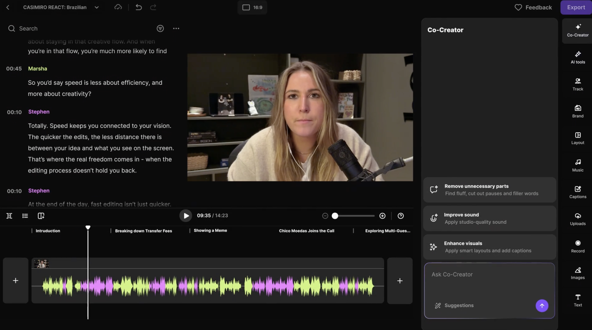Riverside AI Editing