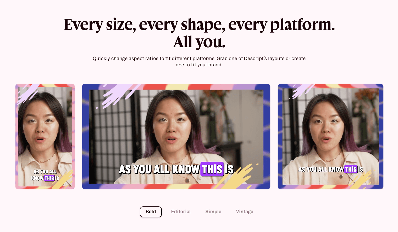 Descript short clips for every platform