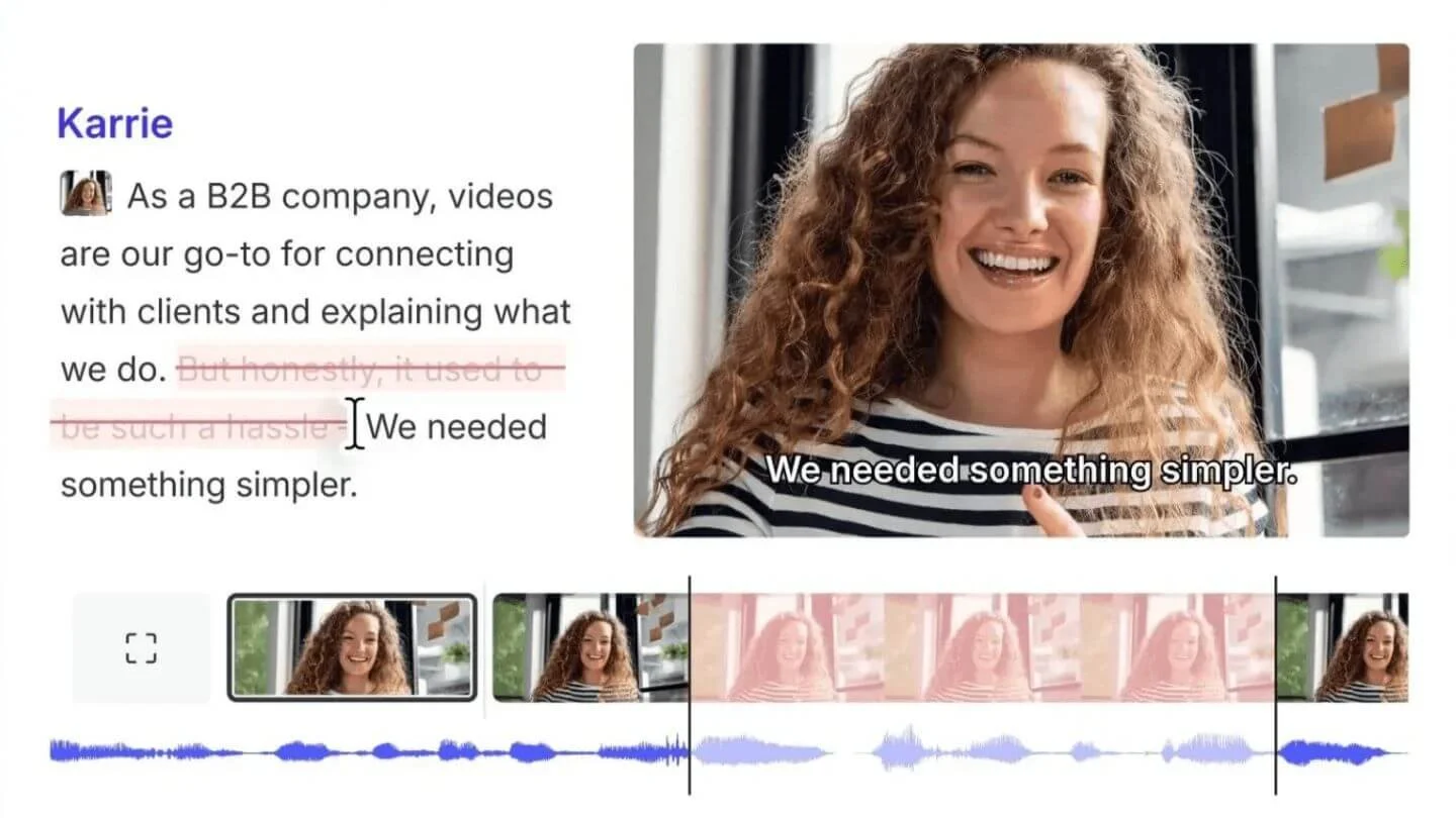 Descript text based editing