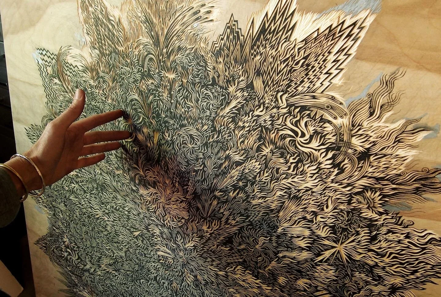 "THE SUN" Color Woodcut by Valerie Lueth | Tugboat Printshop