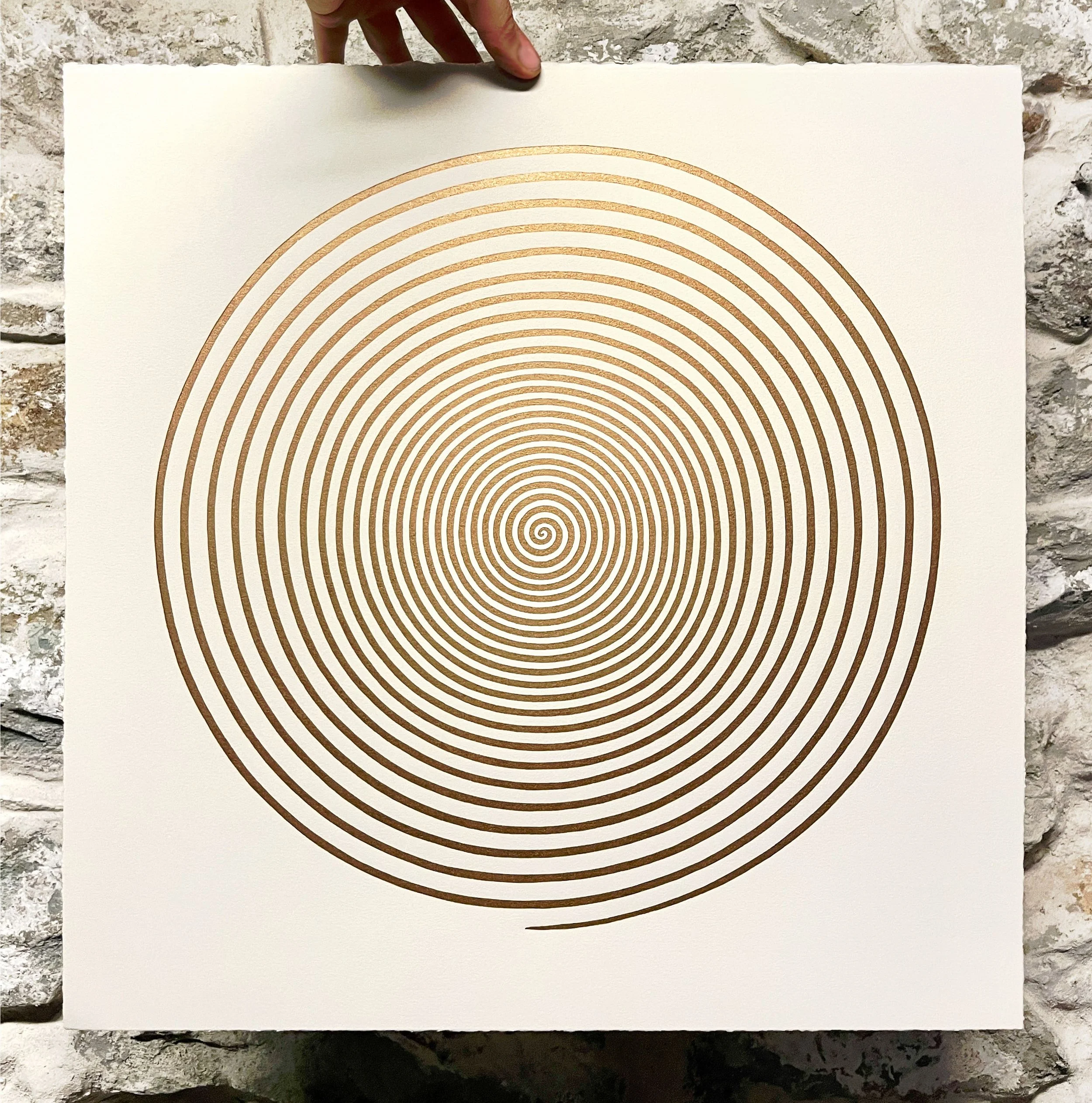 "GOLDEN SPIRAL" Woodcut Print