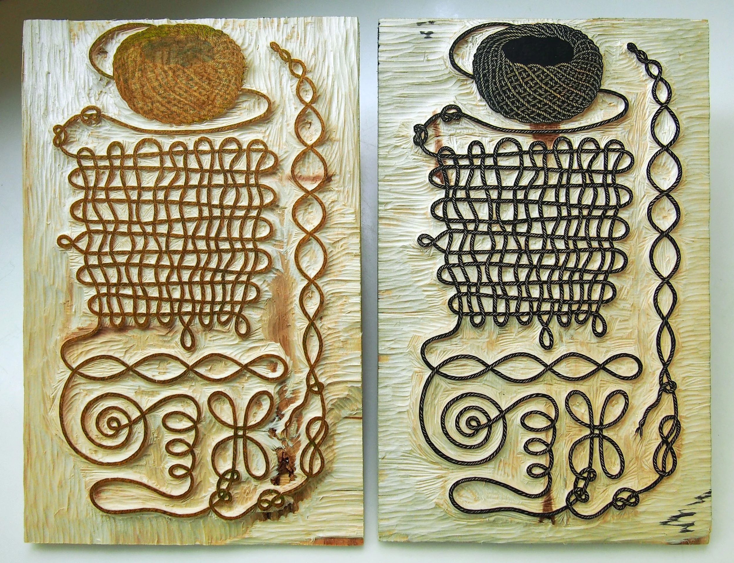 STRING Woodcut Print, Woodblock Print by Tugboat Valerie