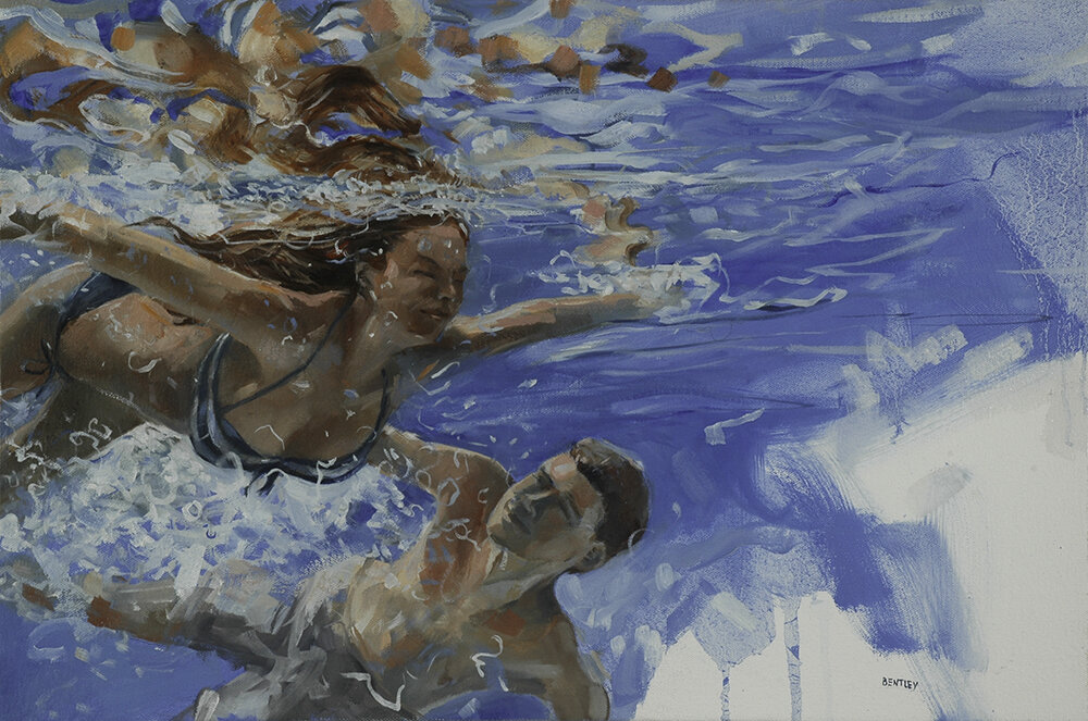 Into the Currents, 15" x 22", Oil on Canvas, 2019