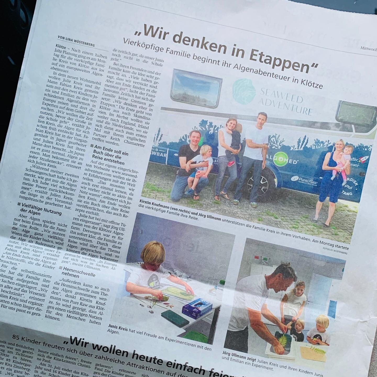 #bam in the good old #newspaper @altmarkzeitung Kl&ouml;tze!! So #proud and thankful!! @joergullmann and @kirstinknufmann a million thanks for supporting our @seaweed.adventure!! #gofollow our adventure to learn more about the taste health and sustai
