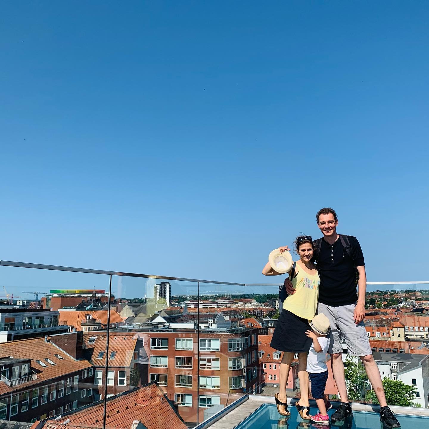 Summer arrived here in Denmark and we enjoy with our full hearts. Today we took a day off to go to Aarhus city  and enjoyed the beautiful sight and sun at the Salling ROOFTOP. Swipe to see all pictures of us on the roof top. And someone came to run i