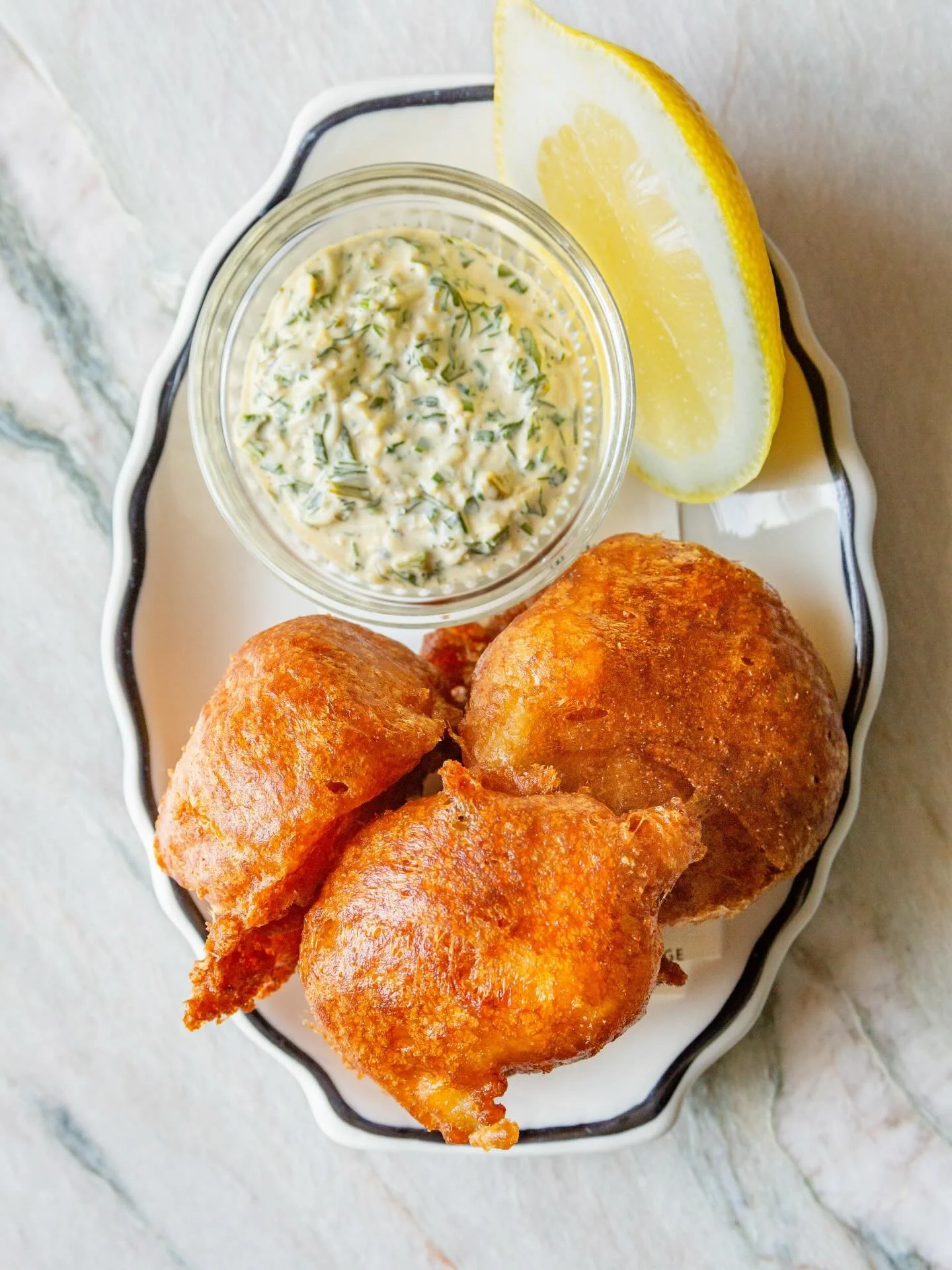 Beer battered cod cheeks &amp; gribiche &mdash; a wayside classic 💚