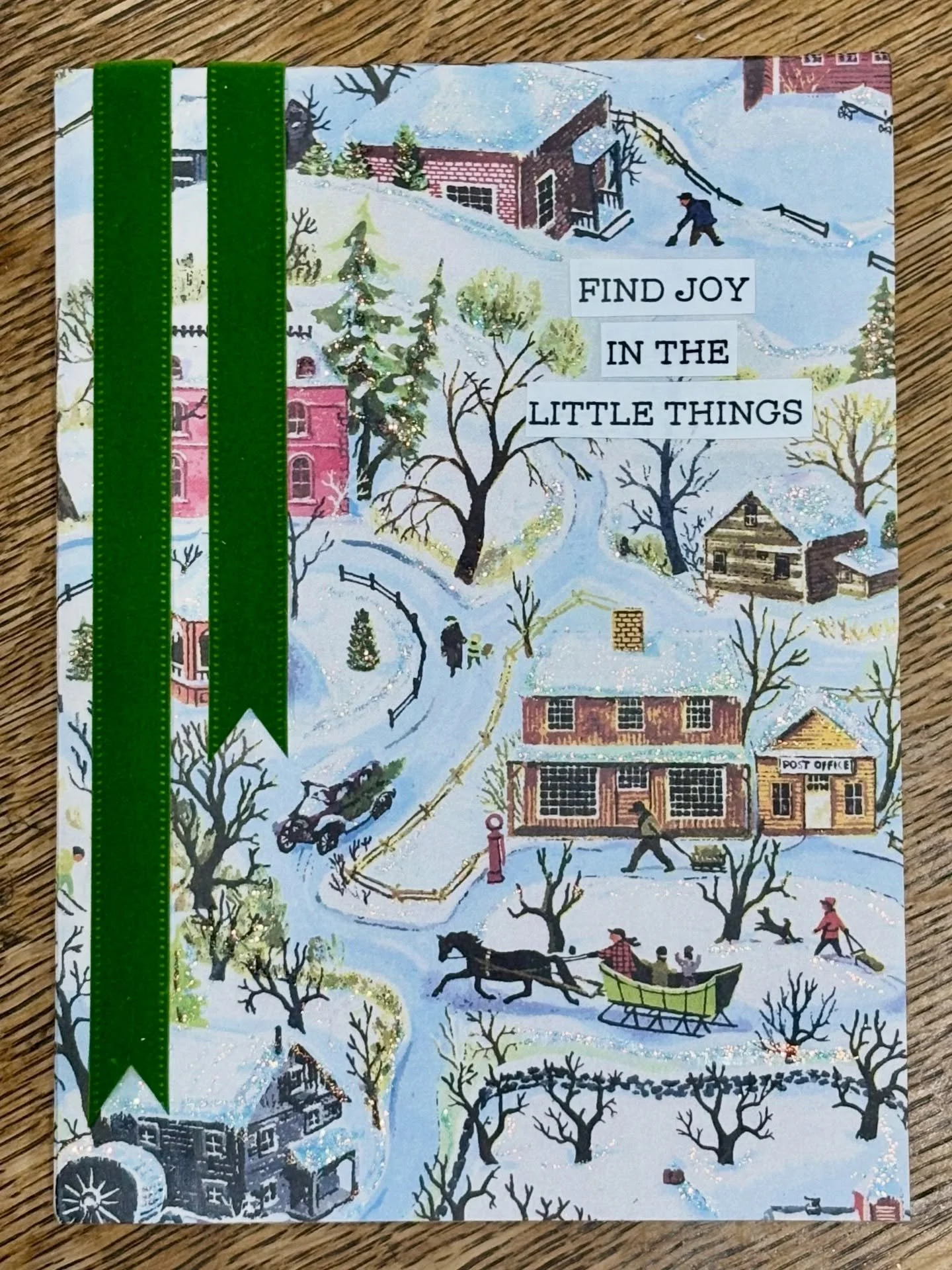 It&rsquo;s snowing again! Bring on the sleigh bells. Decoupaged piece. Sold!