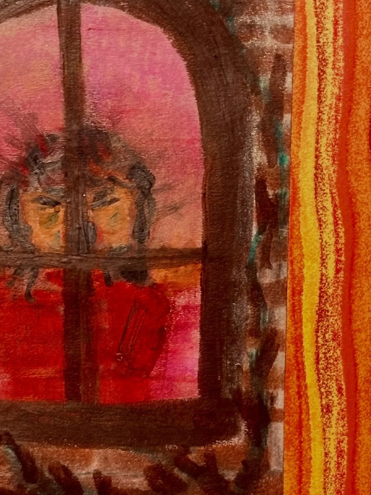 A set of art dice was gifted to me, a tool that I knew would help spark creativity. With the dice and gel crayons (a new medium for me), I rapidly created the first image that pierced my mind. 

Maybe these dice are working some sort of therapy magic