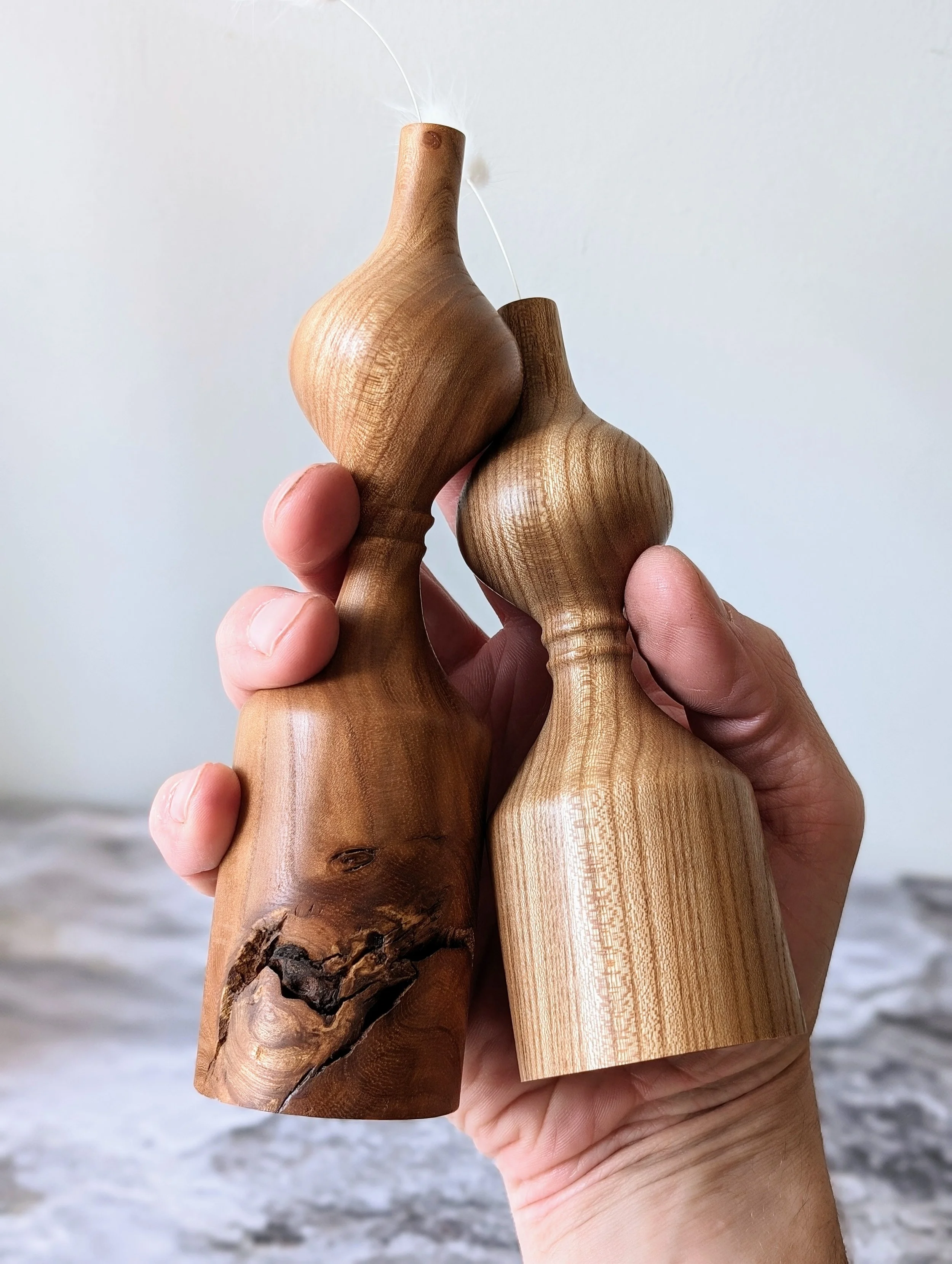 Sculptural Elm Bud Vase (Pair)