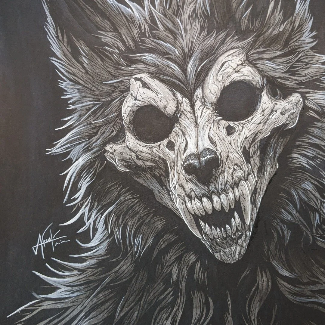 &quot;Look at Me&quot;
Technique mixte aquarelle, gouache et encre, format 30x40

🍁Regarde moi, regarde moi vraiment... suis-je si effrayant ? Pourtant, je souris toujours. Je souris malgr&eacute; la vie et l'au del&agrave;. Suis-je effrayant car je