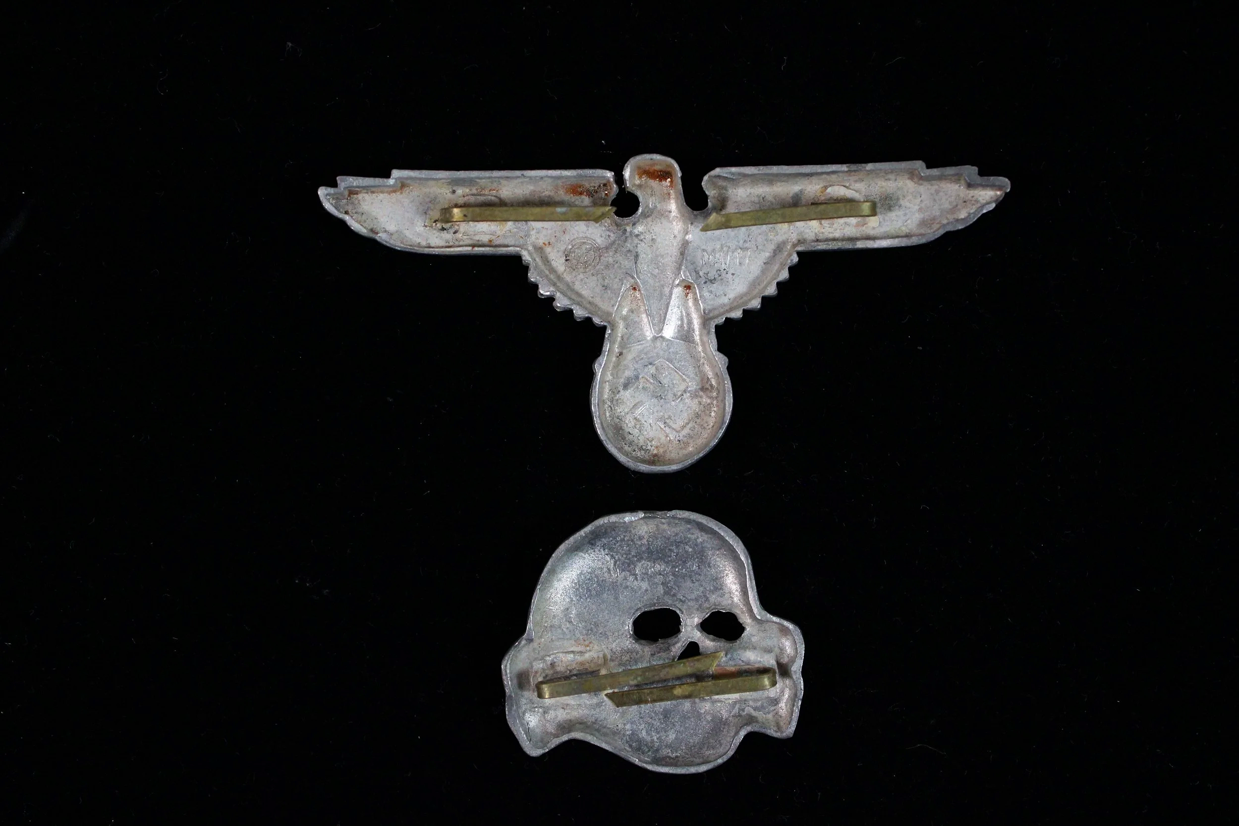 Reproduction WW2 German Waffen SS "Totenkopf" Visor Cap Skull & Eagle Set