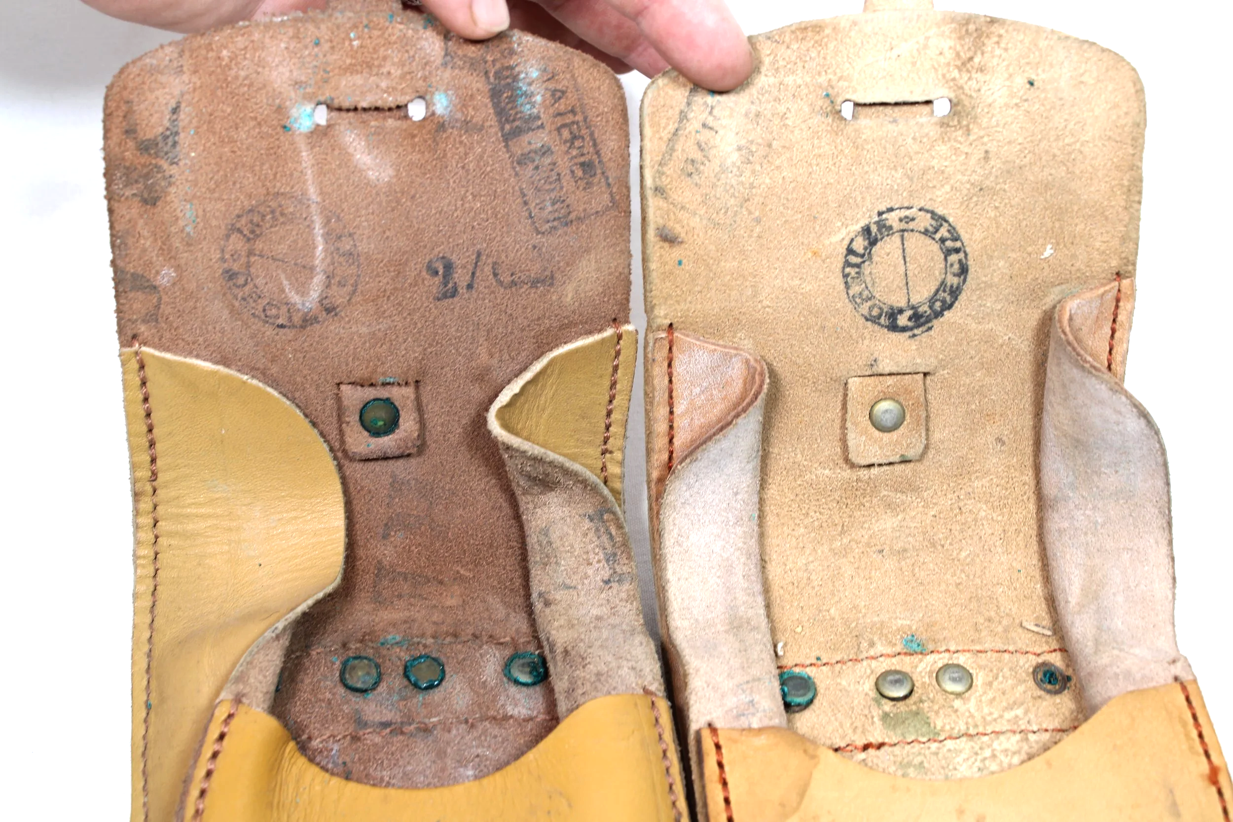 French MAT-49 submachine gun leather magazine pouches